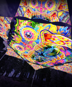 BR-HX01 Hexagon and 6 Triangles BR-TR01 - 3D-Preview - Forest - Psychedelic UV-Reactive Canopy – Ceiling Decoration