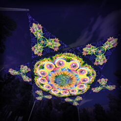 BR-HX02 Hexagon and 6 Triangles BR-TR03 - 3D-Preview - Forest - Psychedelic UV-Reactive Canopy – Ceiling Decoration