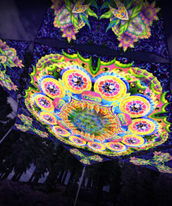 BR-HX02 Hexagon and 6 Triangles BR-TR03 - 3D-Preview - Forest - Psychedelic UV-Reactive Canopy – Ceiling Decoration
