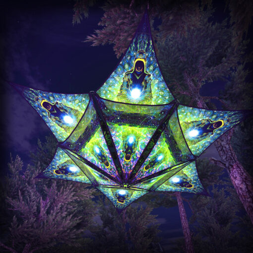 Enlightenment - Hexagram and Pyramid - EN-HXP01 - UV-Canopy - Psychedelic Party Decoration - 3D-Preview