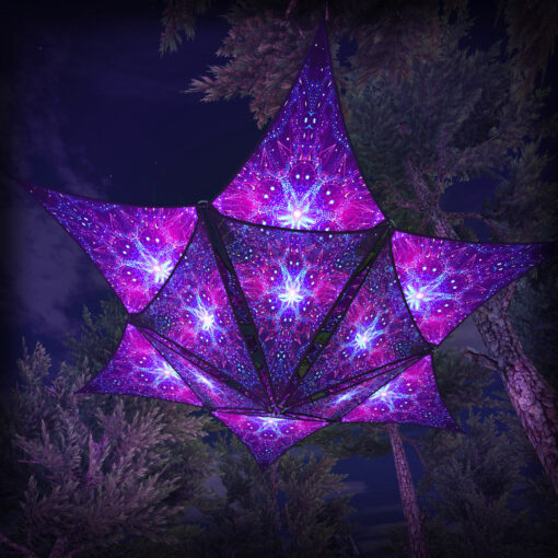 Enlightenment - Hexagram and Pyramid - EN-HXP03 - UV-Canopy - Psychedelic Party Decoration - 3D-Preview