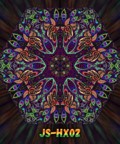 Jungle Snakes - UV-Hexagon - JS-HX02 - Psychedelic UV-Reactive Ceiling Decoration Element - Design Preview