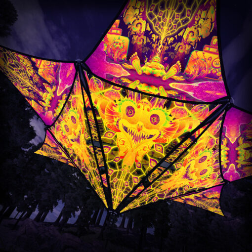 Let it Be - Hexagram and Pyramid - LB-HXP01 - UV-Canopy - Psychedelic Party Decoration - 3D-Preview
