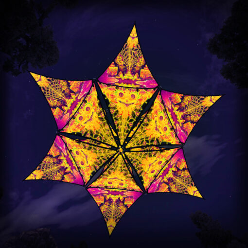 Let it Be - Hexagram and Pyramid - LB-HXP01 - UV-Canopy - Psychedelic Party Decoration - 3D-Preview