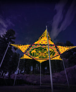 LB-HX01 Hexagon and 6 Triangles LB-TR01 - 3D-Preview - Forest - Psychedelic UV-Reactive Canopy – Ceiling Decoration