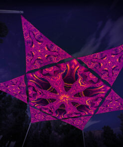 LB-HX03 Hexagon and 6 Triangles LB-TR03 - 3D-Preview - Forest - Psychedelic UV-Reactive Canopy – Ceiling Decoration