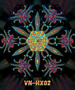 Cyber Venus- UV-Hexagon - VN-HX03 - Psychedelic UV-Reactive Ceiling Decoration Element - Design Preview