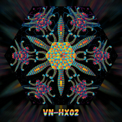 Cyber Venus- UV-Hexagon - VN-HX03 - Psychedelic UV-Reactive Ceiling Decoration Element - Design Preview