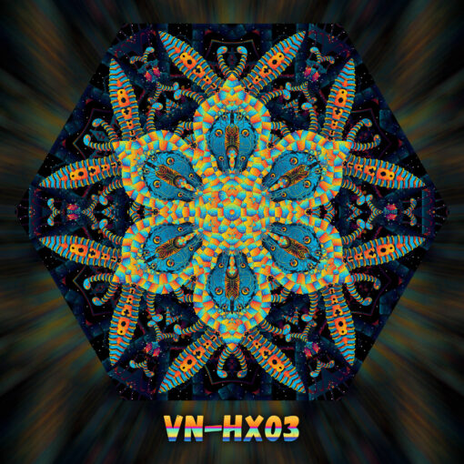 Cyber Venus- UV-Hexagon - VN-HX02 - Psychedelic UV-Reactive Ceiling Decoration Element - Design Preview