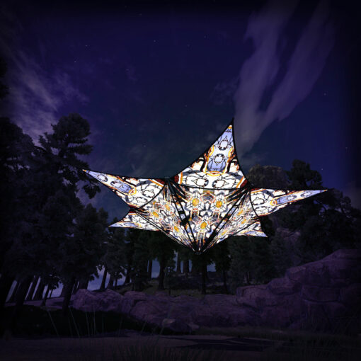 Winter Tale - Hexagram and Pyramid - WT-HXP03 - UV-Canopy - Psychedelic Party Decoration - 3D-Preview