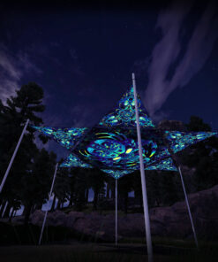 CP-HX01 Hexagon and 6 Triangles CP-TR01 - 3D-Preview - Forest - Psychedelic UV-Reactive Canopy – Ceiling Decoration