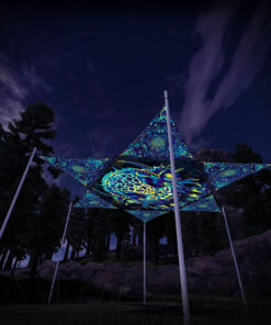 CP-HX02 Hexagon and 6 Triangles CP-TR02 - 3D-Preview - Forest - Psychedelic UV-Reactive Canopy – Ceiling Decoration