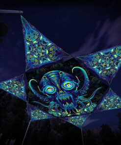 CP-HX03 Hexagon and 6 Triangles CP-TR03 - 3D-Preview - Forest - Psychedelic UV-Reactive Canopy – Ceiling Decoration