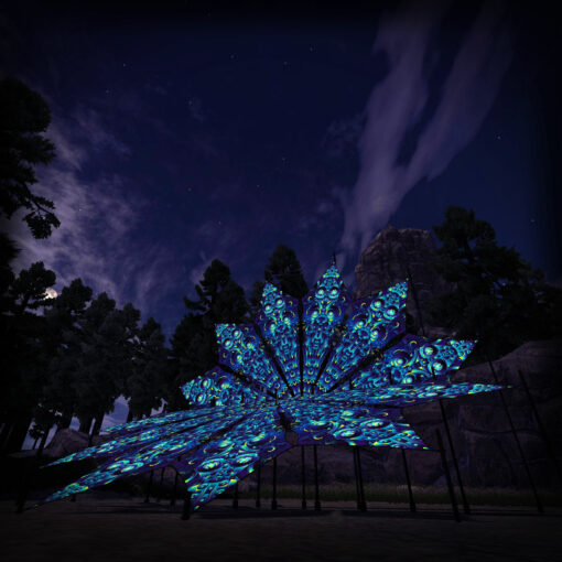 Cyber Nexus - Psychedelic UV DJ-Stage - 12 petals set - 3D-Preview - Open Air Festival