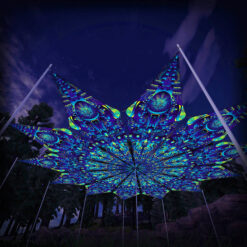 "Neuro Hybrid" UV-Reactive Canopy Ceiling Decoration 12 Petals 3D-Preview