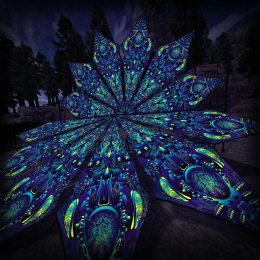 Neuro Hybrid - Psychedelic UV DJ-Stage - 12 petals set - 3D-Preview - Open Air Festival