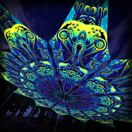 "Octo Bioforge" UV-Reactive Canopy Ceiling Decoration 12 Petals 3D-Preview