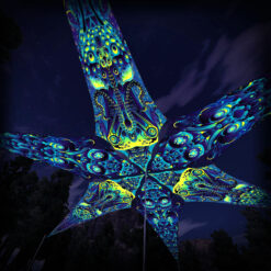 "Octo Bioforge" and "Cyber Nexus" UV-Reactive Canopy Ceiling Decoration 6 Petals 3D-Preview