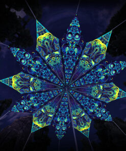 "Octo Bioforge" and "Cyber Nexus" UV-Reactive Canopy Ceiling Decoration 12 Petals 3D-Preview