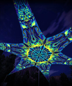 "Octo Bioforge" UV-Reactive Canopy Ceiling Decoration 6 Petals 3D-Preview