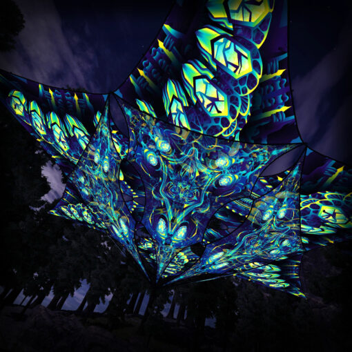 Chimera Protocol - Hexagram and Pyramid - CP-HXP01 - UV-Canopy - Psychedelic Party Decoration - 3D-Preview