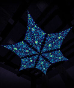 Hexagram "CP-DM03" UV-Reactive Canopy Ceiling Decoration 6 UV-Diamonds 3D-Preview
