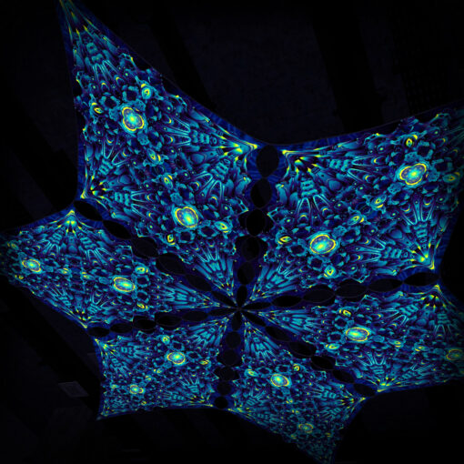 Hexagram "CP-DM03" UV-Reactive Canopy Ceiling Decoration 6 UV-Diamonds 3D-Preview