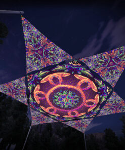 JS-HX01 Hexagon and 6 Triangles JS-TR03 - 3D-Preview - Forest - Psychedelic UV-Reactive Canopy – Ceiling Decoration