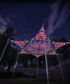 JS-HX02 Hexagon and 6 Triangles JS-TR01 - 3D-Preview - Forest - Psychedelic UV-Reactive Canopy – Ceiling Decoration