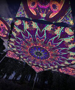 JS-HX03 Hexagon and 6 Triangles JS-TR01 - 3D-Preview - Forest - Psychedelic UV-Reactive Canopy – Ceiling Decoration