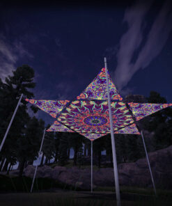 JS-HX03 Hexagon and 6 Triangles JS-TR02 - 3D-Preview - Forest - Psychedelic UV-Reactive Canopy – Ceiling Decoration