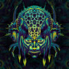 Neuro Hybrid - Biomech Trippy Tapestry - Colorful UV Stoner Backdrop UV-Reactive Wall Art