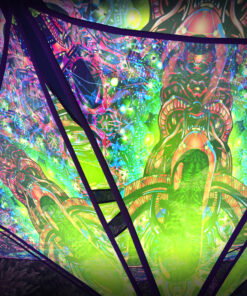 Alien Enlightenment - Hexagram and Pyramid - AE-HXP01 - UV-Canopy - Psychedelic Party Decoration - 3D-Preview