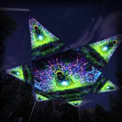 EN-HX01 Hexagon and 6 Triangles EN-TR01 - 3D-Preview - Forest - Psychedelic UV-Reactive Canopy – Ceiling Decoration