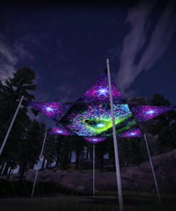 EN-HX01 Hexagon and 6 Triangles EN-TR03 - 3D-Preview - Forest - Psychedelic UV-Reactive Canopy – Ceiling Decoration