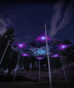 EN-HX02 Hexagon and 6 Triangles EN-TR03 - 3D-Preview - Forest - Psychedelic UV-Reactive Canopy – Ceiling Decoration
