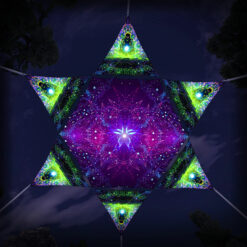 EN-HX03 Hexagon and 6 Triangles EN-TR01 - 3D-Preview - Forest - Psychedelic UV-Reactive Canopy – Ceiling Decoration