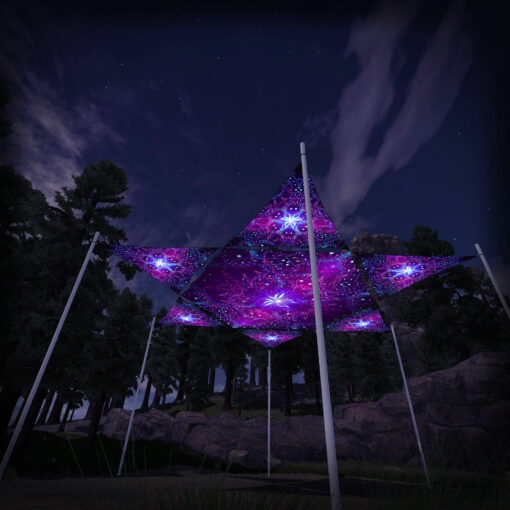 EN-HX03 Hexagon and 6 Triangles EN-TR03 - 3D-Preview - Forest - Psychedelic UV-Reactive Canopy – Ceiling Decoration