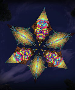 Hexagram "MG-DM01"&"MG-DM02" UV-Reactive Canopy Ceiling Decoration 6 UV-Diamonds 3D-Preview