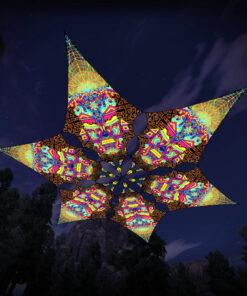 Hexagram "MG-DM01" UV-Reactive Canopy Ceiling Decoration 6 UV-Diamonds 3D-Preview