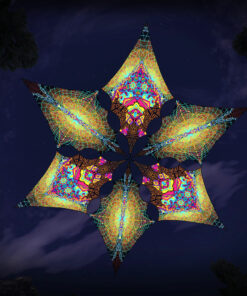 Hexagram "MG-DM02"&"MG-DM03" UV-Reactive Canopy Ceiling Decoration 6 UV-Diamonds 3D-Preview