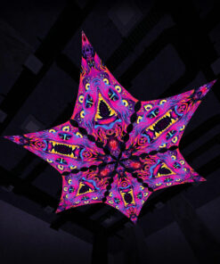 Hexagram "ES-DM01"&"ES-DM02" UV-Reactive Canopy Ceiling Decoration 6 UV-Diamonds 3D-Preview
