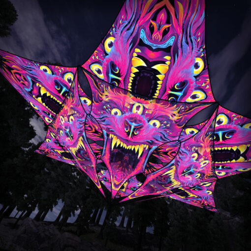 Enchanted Shadows - Hexagram and Pyramid - ES-HXP01 - UV-Canopy - Psychedelic Party Decoration - 3D-Preview