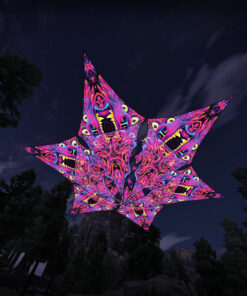 Enchanted Shadows - Hexagram and Pyramid - ES-HXP03 - UV-Canopy - Psychedelic Party Decoration - 3D-Preview