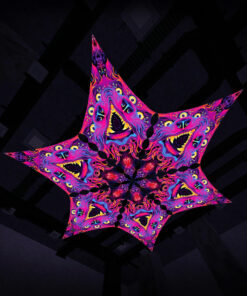 Hexagram "ES-DM02" UV-Reactive Canopy Ceiling Decoration 6 UV-Diamonds 3D-Preview