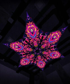Hexagram "ES-DM03" UV-Reactive Canopy Ceiling Decoration 6 UV-Diamonds 3D-Preview