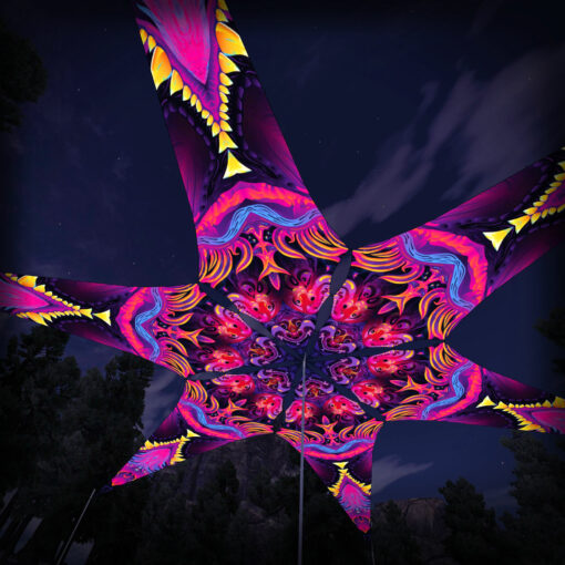 "Demon Harmony" UV-Reactive Canopy Ceiling Decoration 6 Petals 3D-Preview