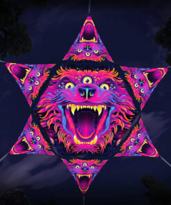 ES-HX01 Hexagon and 6 Triangles ES-TR01 - 3D-Preview - Forest - Psychedelic UV-Reactive Canopy – Ceiling Decoration