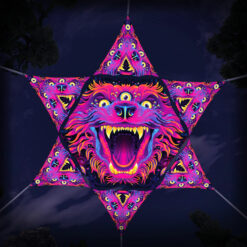 ES-HX01 Hexagon and 6 Triangles ES-TR02 - 3D-Preview - Forest - Psychedelic UV-Reactive Canopy – Ceiling Decoration