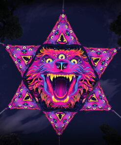 ES-HX01 Hexagon and 6 Triangles ES-TR02 - 3D-Preview - Forest - Psychedelic UV-Reactive Canopy – Ceiling Decoration